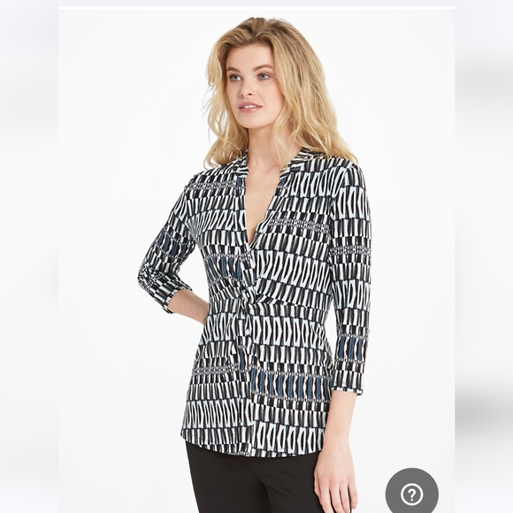 NIC+ZOE Women's Batik Stripe Top - Picture 2 of 5